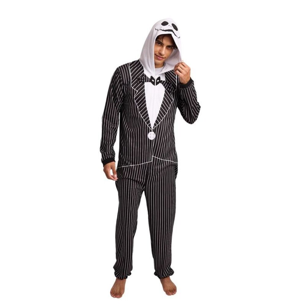 Jack Skellington Nightmare Before Christmas Hooded Union Suit Costume XL